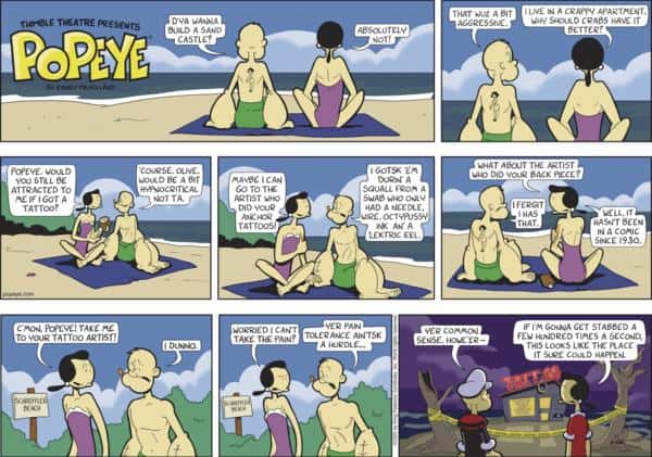 Popeye by Bud Sagendorf (Mon-Sat) & Hy Eisman (Sun) for Sun, 03 Aug 2025