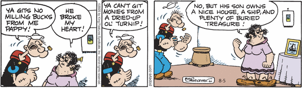 Popeye by Bud Sagendorf (Mon-Sat) & Hy Eisman (Sun) for Tue, 05 Aug 2025