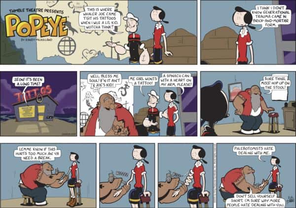 Popeye by Bud Sagendorf (Mon-Sat) & Hy Eisman (Sun) for Sun, 10 Aug 2025