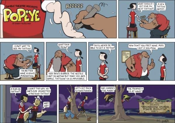 Popeye by Bud Sagendorf (Mon-Sat) & Hy Eisman (Sun) for Sun, 17 Aug 2025